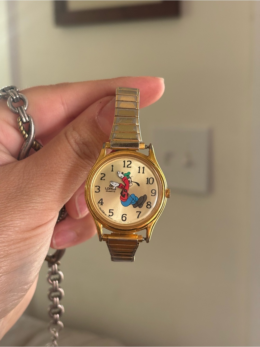 Vintage Gold-tone Goofy Character Wristwatch